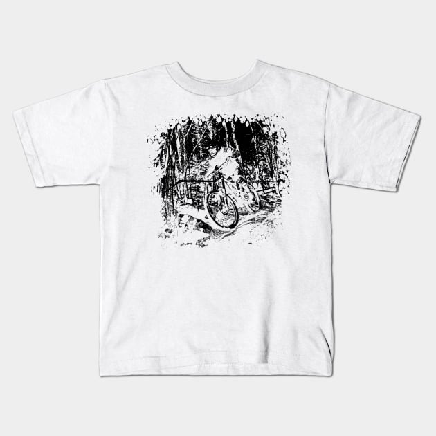 mtb Kids T-Shirt by rickylabellevie